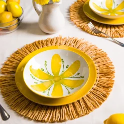 Servizio 12 piatti fiore giallo Flowers porcellana