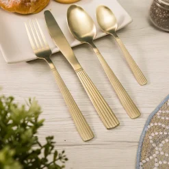 Servizio 24 posate in acciaio inox champagne Tamara