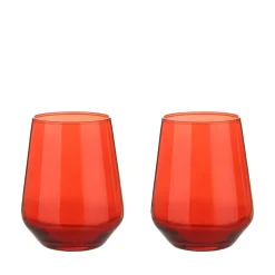Set 2 bicchieri acqua rossi in vetro Allegra