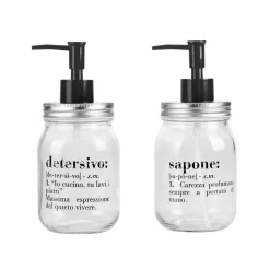 Set 2 dispenser sapone 410 ml scritta Victionary