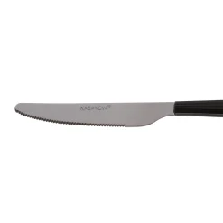 Set 16 posate in acciaio manico nero Stripes