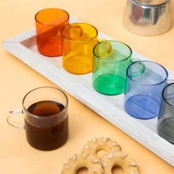 Set 6 tazzine caffè colorate in vetro
