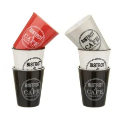 Set 6 tazzine caffè colorate in ceramica Bistrot