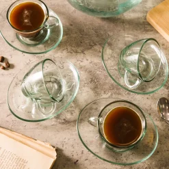 Set 4 tazzine caffè con piattino Aware Penguen Pasabahce