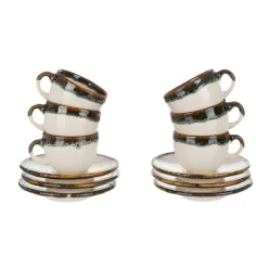 Set 6 tazzine caffè con piattino effetto acqua Ocean