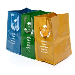 Set riciclo 3 borsoni per rifiuti differenziati