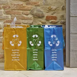 Set riciclo 3 borsoni per rifiuti differenziati