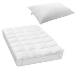 Set topper singolo effetto piuma Softylen e cuscino Microlen