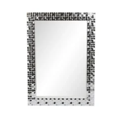 Specchio da parete a mattoncini con argento Miro Silver, da 50x70 cm