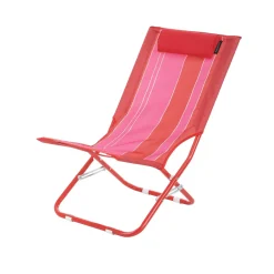 Spiaggina pieghevole rossa con poggiatesta