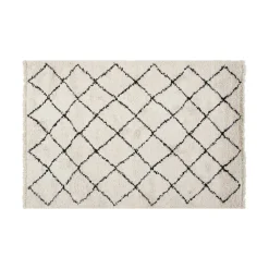 Tappeto bianco e nero stile barbero 120x60 cm Tribe