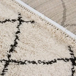 Tappeto bianco e nero stile barbero 230x160 cm Tribe