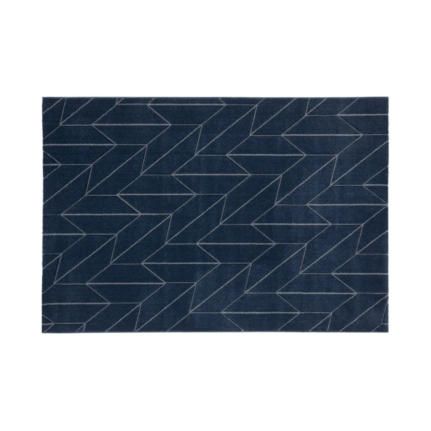 Tappeto blu in juta decoro geometrico 230x160 cm