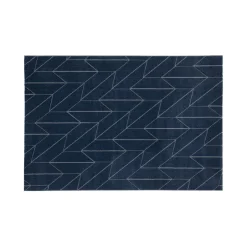 Tappeto blu in juta decoro geometrico 150x80 cm