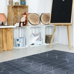 Tappeto blu in juta rifinito a mano 230x160 cm