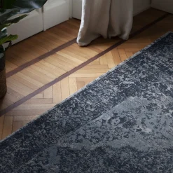 Tappeto blu scuro Jacquard 150x80 cm Argentella