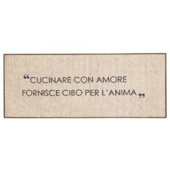 Tappeto cucina 57x140 cm scritta tortora