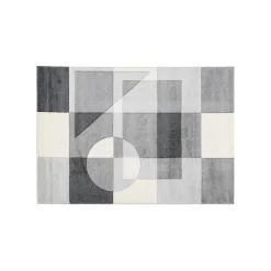 Tappeto grigio design cubista 300x200 cm Carve