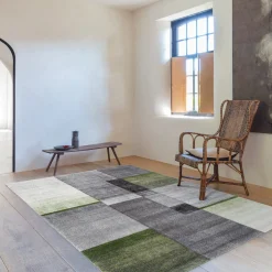 Tappeto grigio e verde effetto 3D 230x160 cm Timelapse