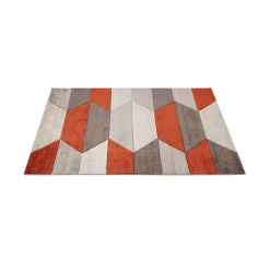 Tappeto grigio ruggine design geometrico 160x230 cm Carve