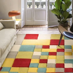 Tappeto quadrati colorati 150x80 cm Allegra