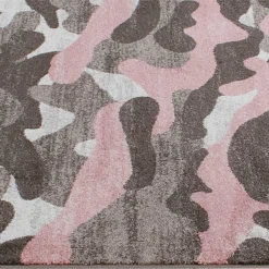 Tappeto 120x170 cm Camouflage grigio e rosa