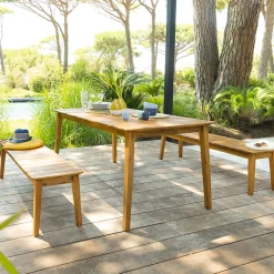 Tavolo da giardino 160x90x75 cm in legno Tiwi