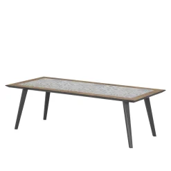 Tavolo da giardino 213x92x74 cm con piano effetto maioliche Lambada