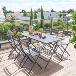 Tavolo da giardino 150x80x71 cm  Greensboro grafite