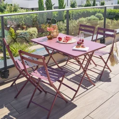 Tavolo da giardino 110x71x70 cm  vino Greensboro