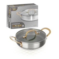 Tegame 20 cm triplo strato Tri Ply - Gold con coperchio