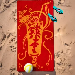 Telo mare 90x165 cm cocktail rosso
