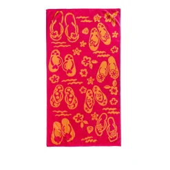 Telo mare 90x165 cm infradito rosso