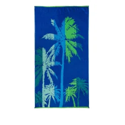 Telo mare 90x165 cm palme blu e verde