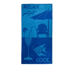 Telo mare 90x165 cm relax cool blu
