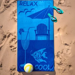 Telo mare 90x165 cm relax cool blu