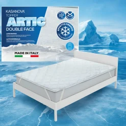 Topper 1 piazza e mezza fibra Artic effetto rinfrescante