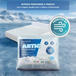 Topper 1 piazza e mezza fibra Artic effetto rinfrescante