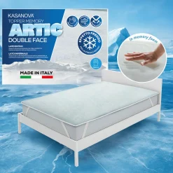 Topper 1 piazza e mezza memory Artic effetto rinfrescante