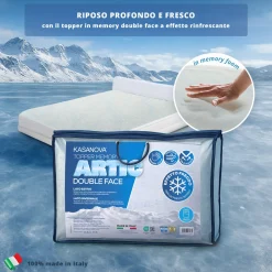 Topper 1 piazza e mezza memory Artic effetto rinfrescante