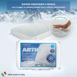 Topper 1 piazza e mezza memory effetto rinfrescante Artic