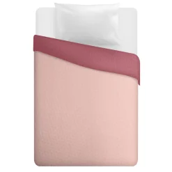 Trapuntino 1 piazza e mezza double face rosa chiaro scuro