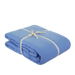 Trapuntino 1 piazza e mezza blu microfibra