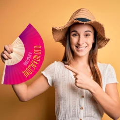 Ventaglio legno con scritta ho ragione rosa