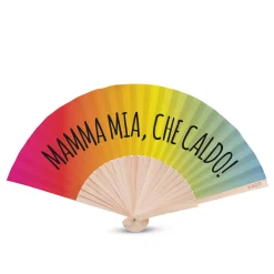 Ventaglio legno con scritta mamma che caldo colorato