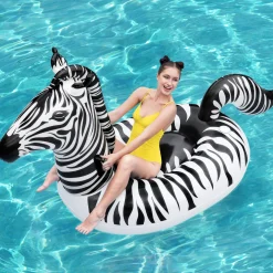 Zebra gonfiabile cavalcabile led Bestway in pvc, da 246x104x122 cm